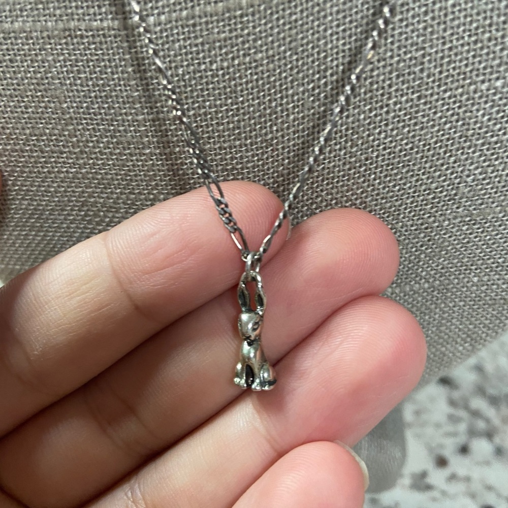 925 Silver Rabbit Pendant Necklace